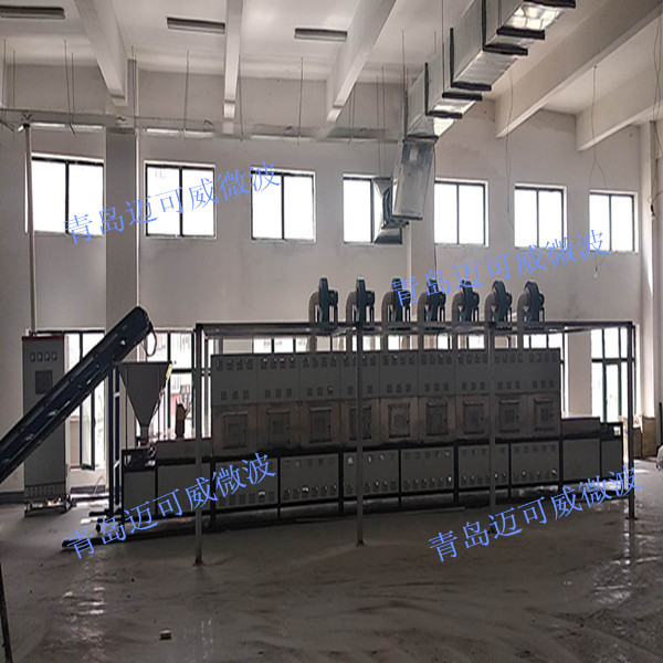 某环保企业：隧道式微波昆虫加热膨化设备，用于黑水虻的微波膨化